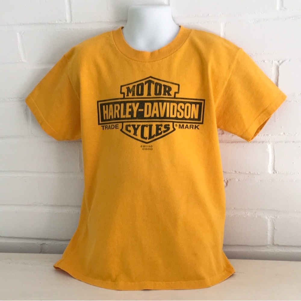 Hanes Classic Boys Size 6-8 Harley-Davidson Golden Tee